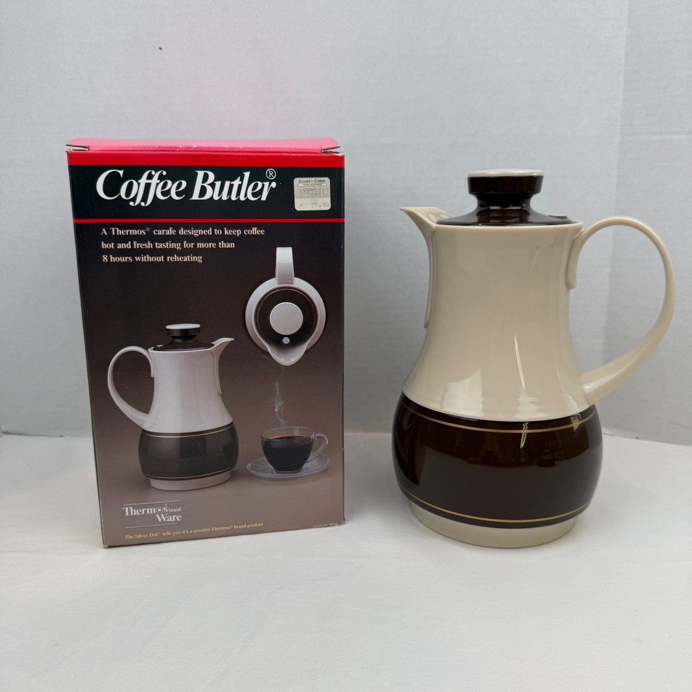 1983 Thermos Coffee Butler Silver Dot Insulated Carafe No. 570 New Old Stock